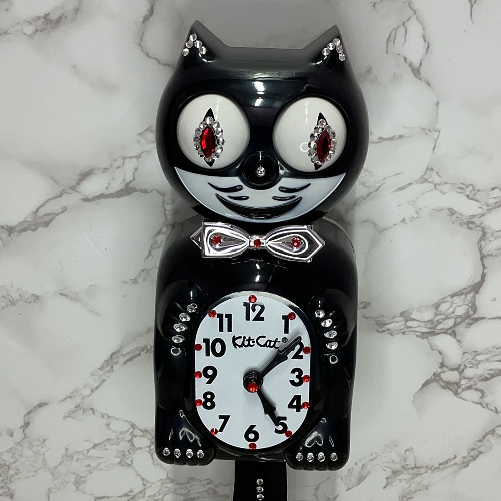 Rare Jeweled Commemorative Edition Tuxedo Kit-Cat Klock Clock OOAK - Picture 7 of 7